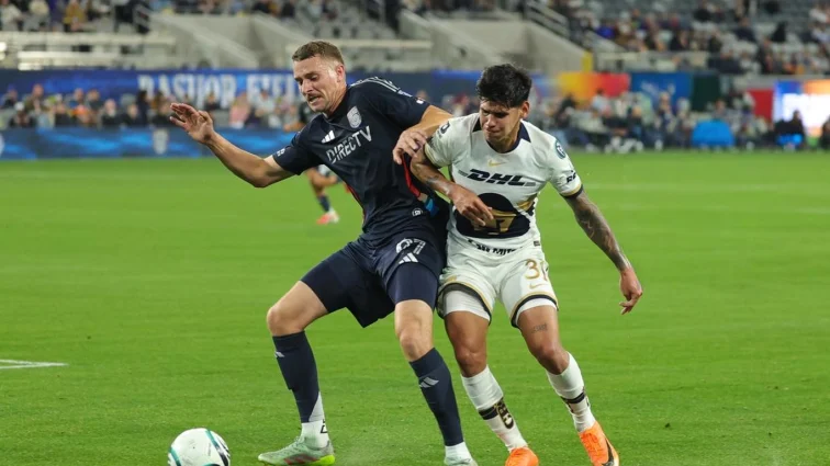 San Diego FC celebra gol ante Pumas en su debut en la Concachampions