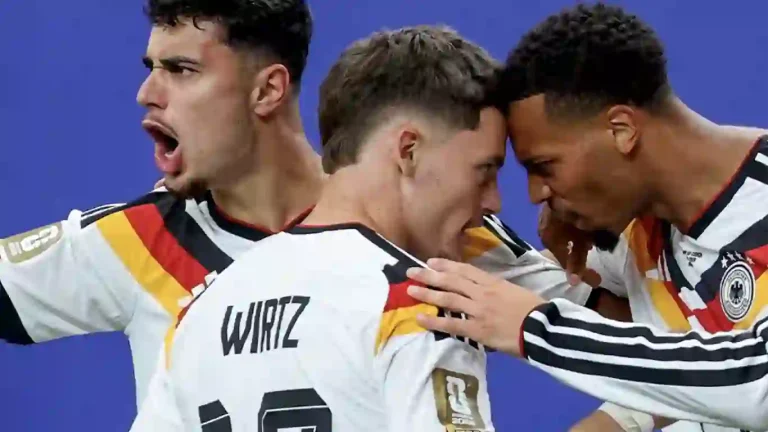 Jugadores de Alemania celebran uno de los siete goles anotados ante Curazao en el Mundial 2026.