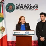 Annia Gómez y Alex Moreno presentan iniciativa relacionada con narcocorridos y apología del delito.