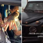 Natanael Cano sorprende al lanzar piedras contra su Mercedes-AMG porque “ya no le gusta” el color