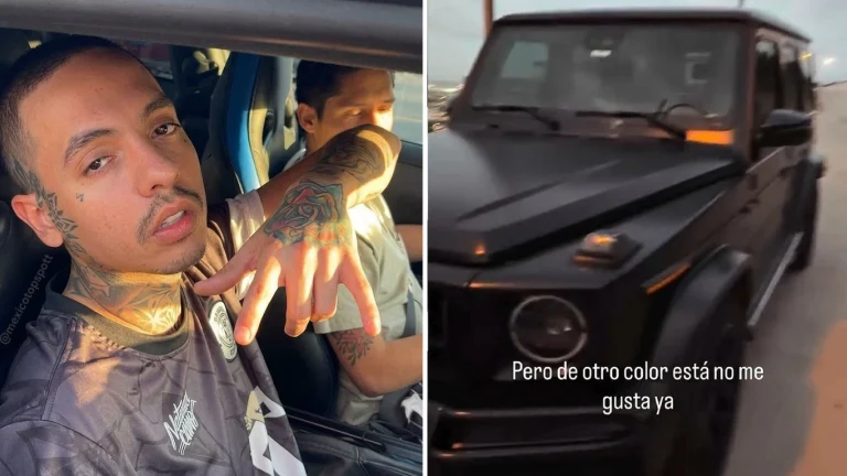 Natanael Cano lanza piedras contra un Mercedes-AMG G 63 después de decir que no le gusta el color.
